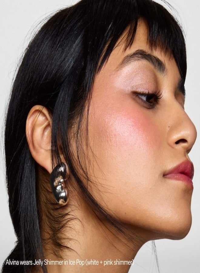 MILK MAKEUP Cooling Water Jelly Shimmer Highlighter Stick – Ice Pop - White and Pink Shimmer Jelly‑Texture, Hydrating, Lightweight Highlighter for Face and Eyes, 5 g - Image 2